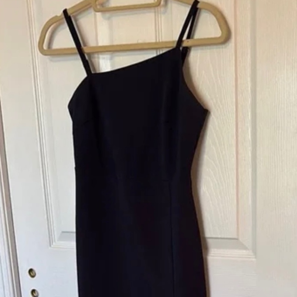 Elegant navy one shoulder midi dress size small - Picture 6 of 7